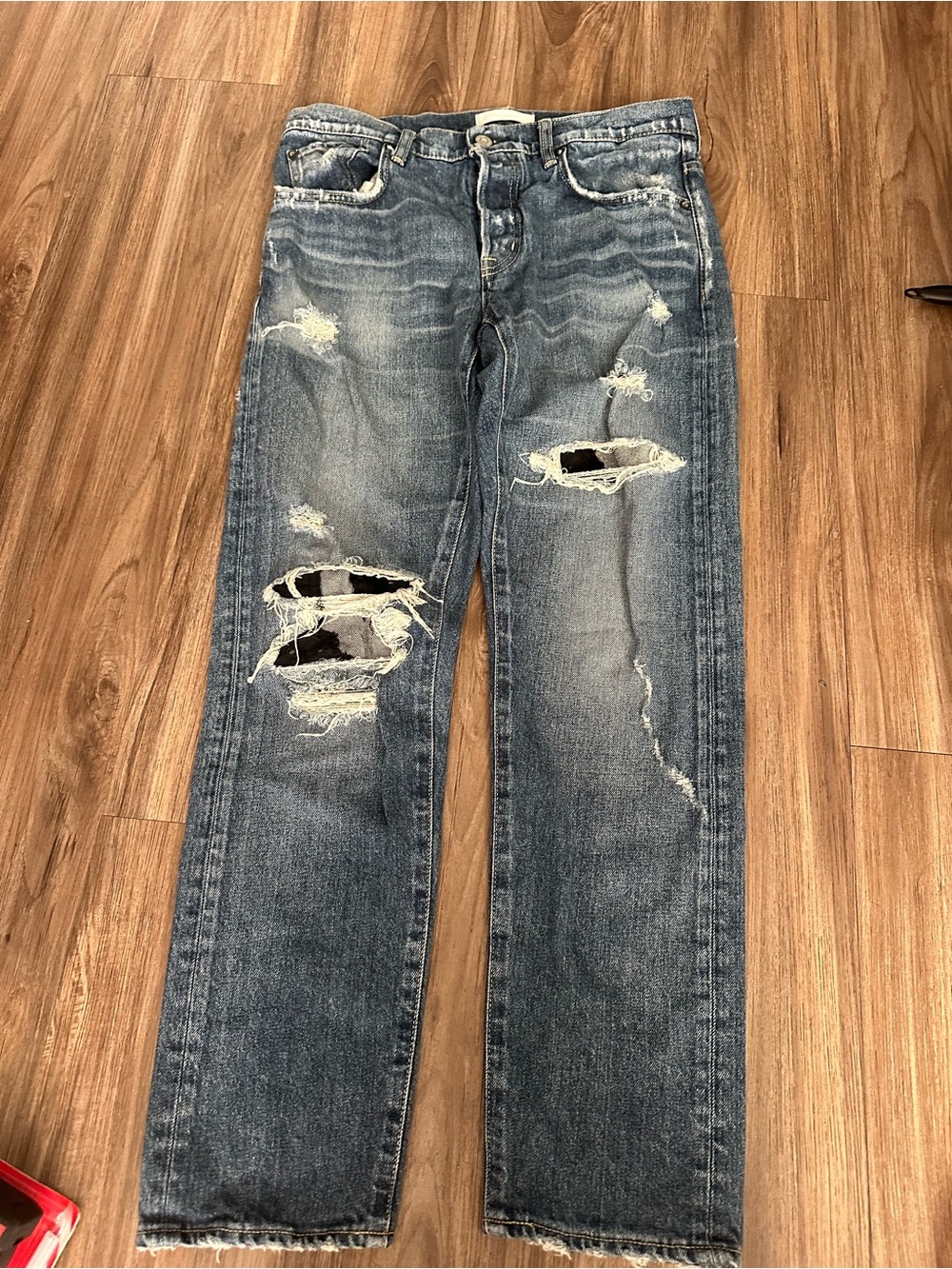 Moussy Denim Jeans in Light Blue with Contrast Stitching